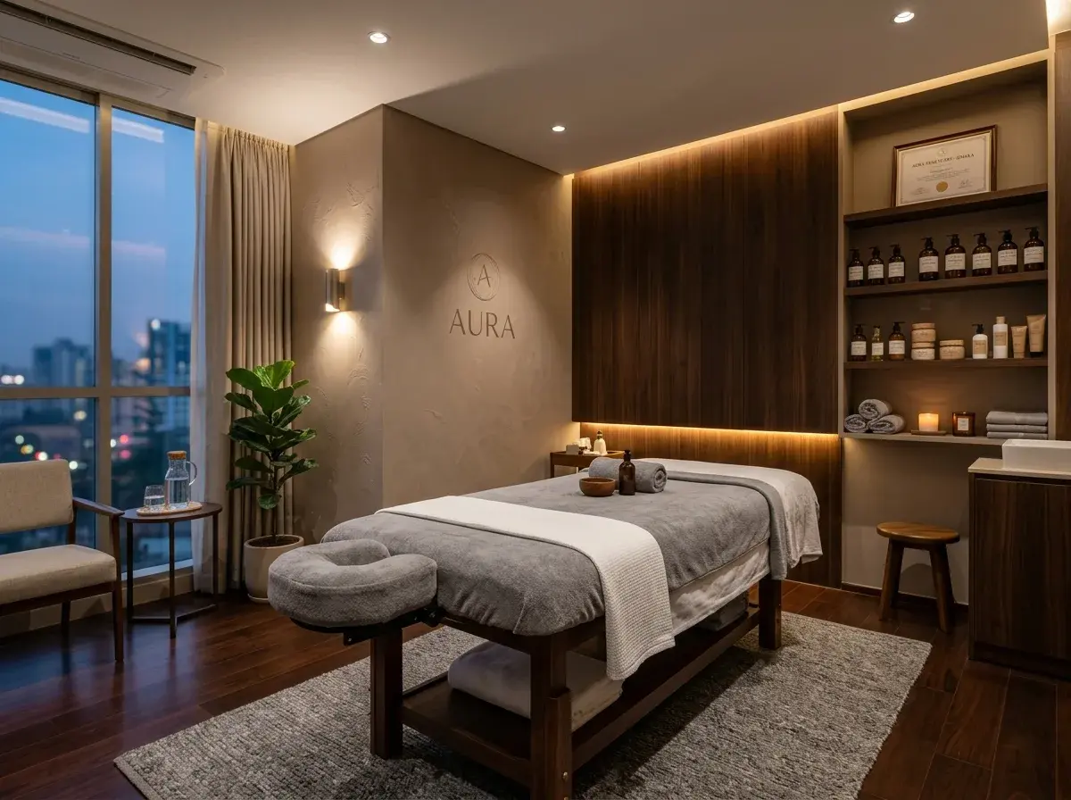 Illustrative deep tissue massage wellness imagery